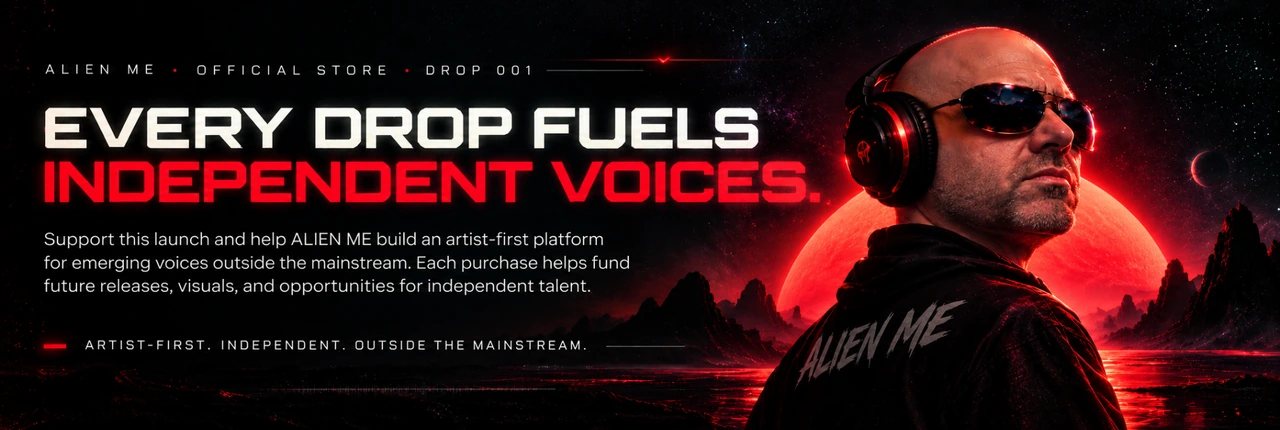 ALIEN ME — Every Drop Fuels Independent Voices. Support this launch and help ALIEN ME build an artist-first platform for emerging voices outside the mainstream.